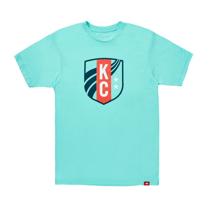 KC Current Unisex Teal Comfy Crest T-Shirt