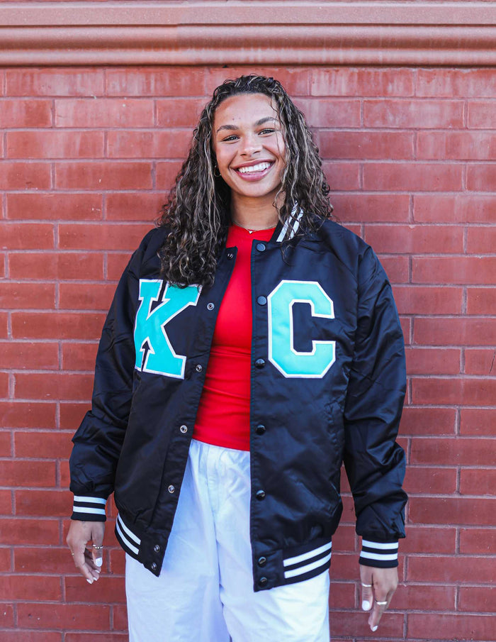 KC Current Unisex Teal KC Bomber Jacket