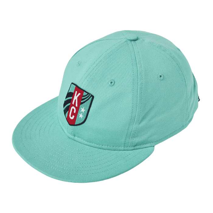 KC Current Unisex Teal Leather Flatbill