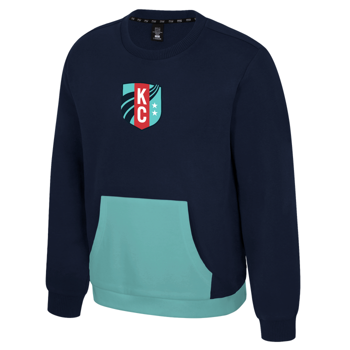KC Current Unisex Teal Pocket Crewneck