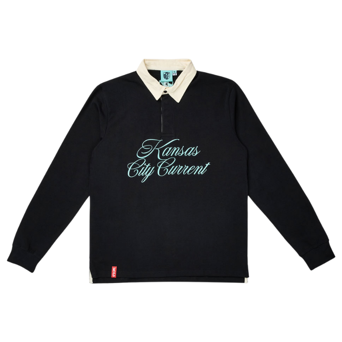 KC Current Unisex Teal Script Heavy Rugger