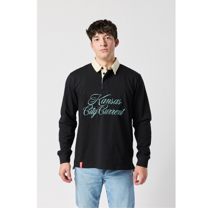 KC Current Unisex Teal Script Heavy Rugger
