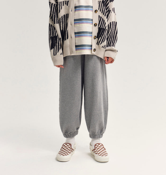 Kids Cotton Balloon Pant - Grey Melange