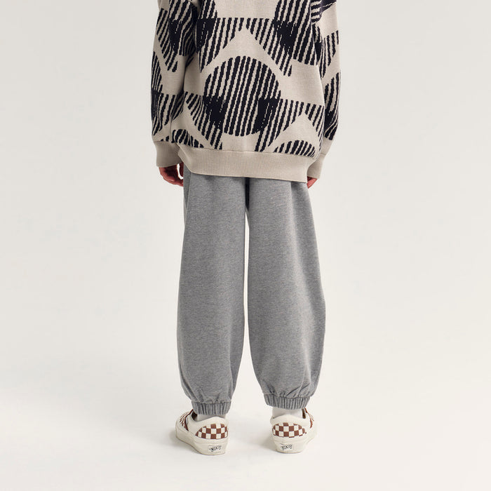 Kids Cotton Balloon Pant - Grey Melange