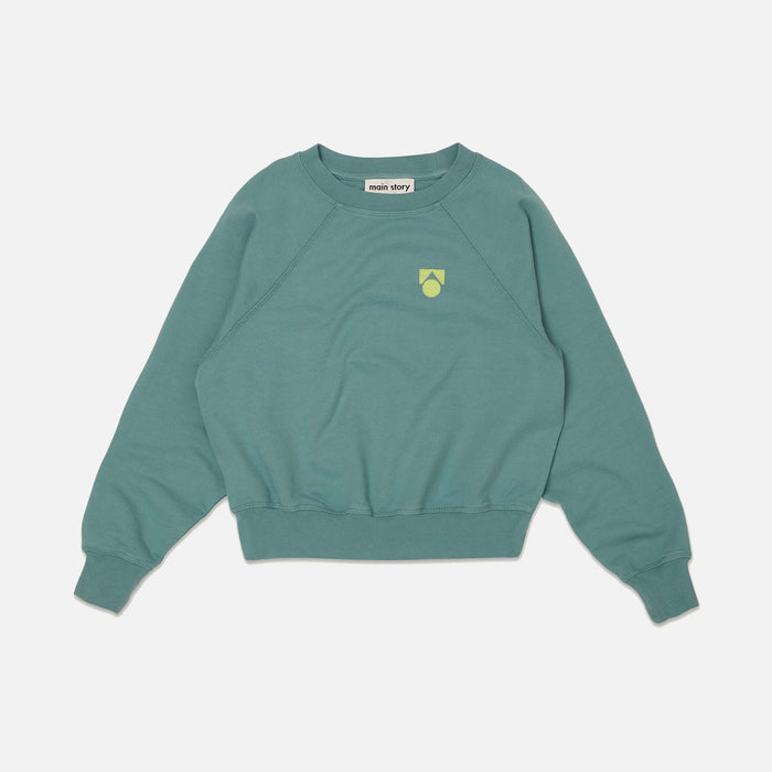 Kids Cotton Raglan Sweatshirt - Smoke Blue