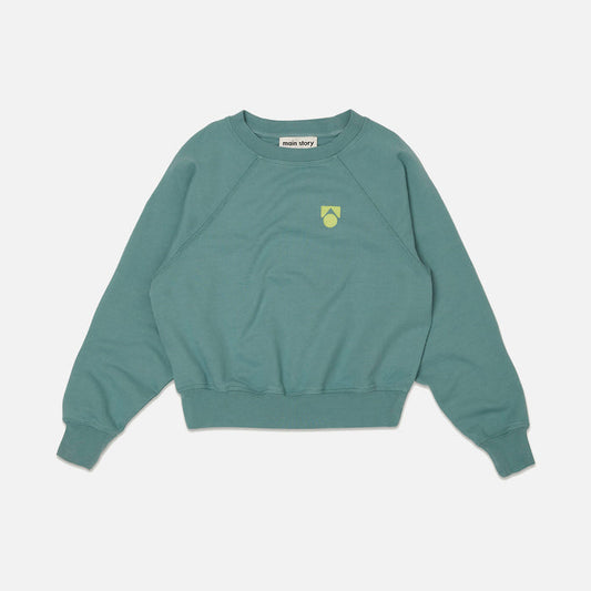 Kids Cotton Raglan Sweatshirt - Smoke Blue