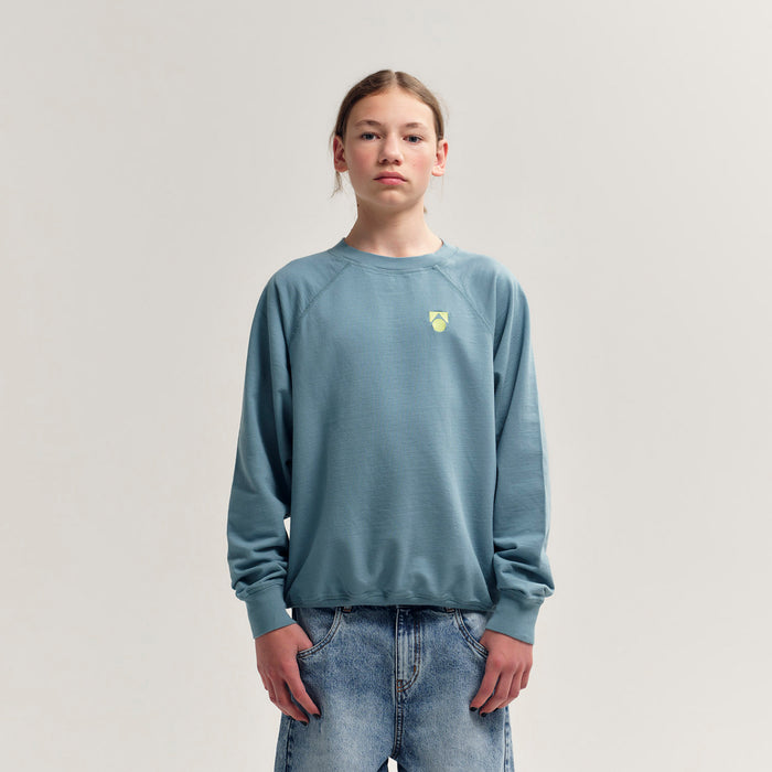 Kids Cotton Raglan Sweatshirt - Smoke Blue