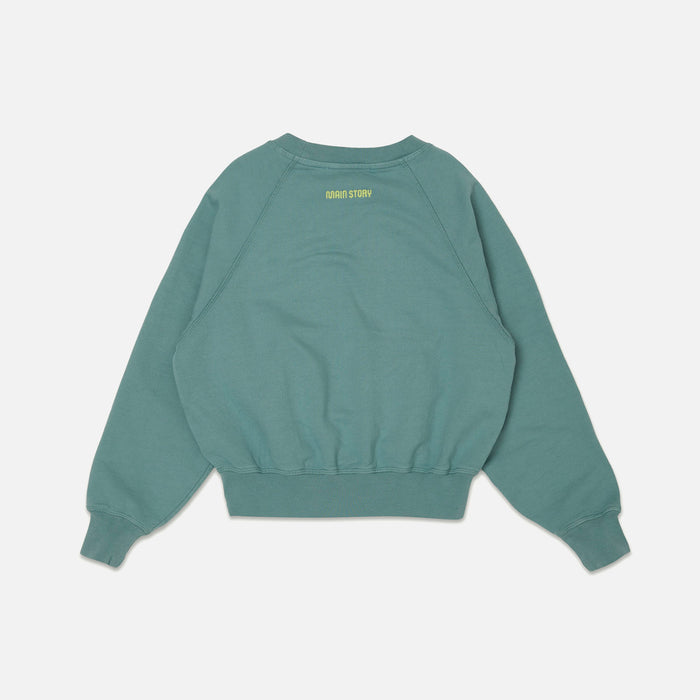 Kids Cotton Raglan Sweatshirt - Smoke Blue
