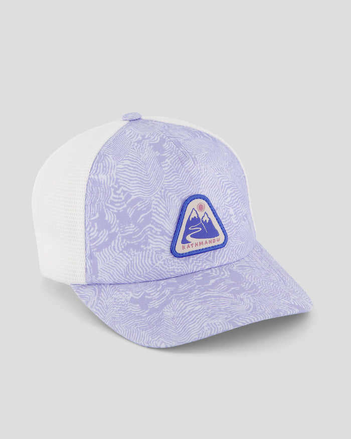 Kids’ Trucker Cap - Lilac Nature Lines Print