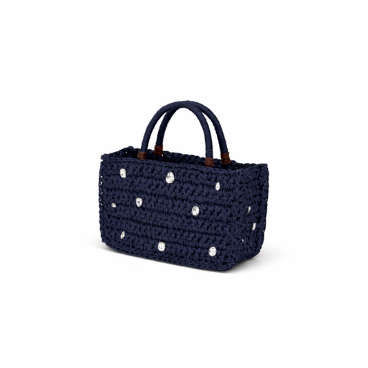 Lacivert Stud Mini Çanta