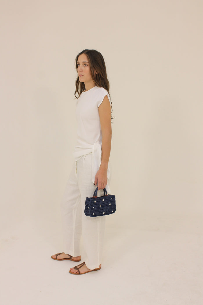Lacivert Stud Mini Çanta