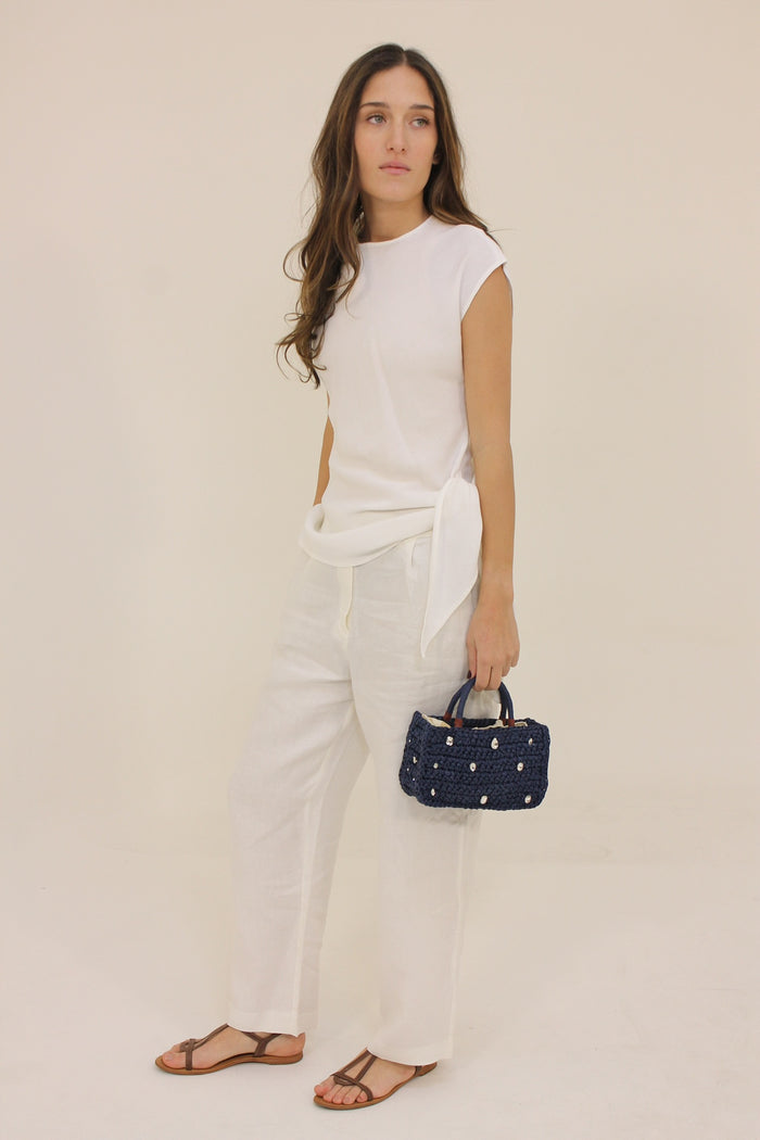 Lacivert Stud Mini Çanta
