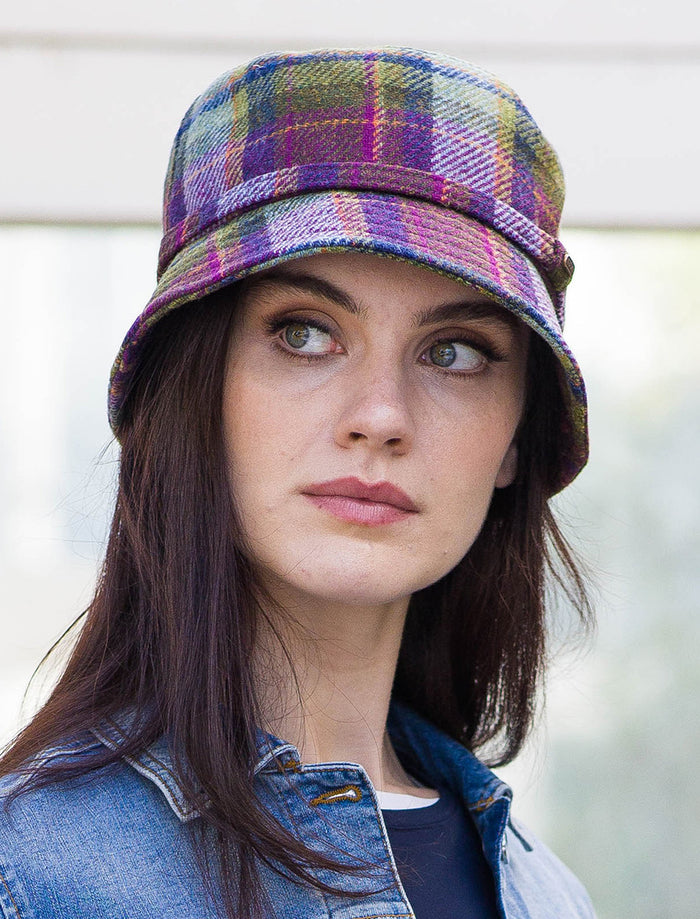 Ladies Emily Bucket Hat - Green & Purple #color_green-purple