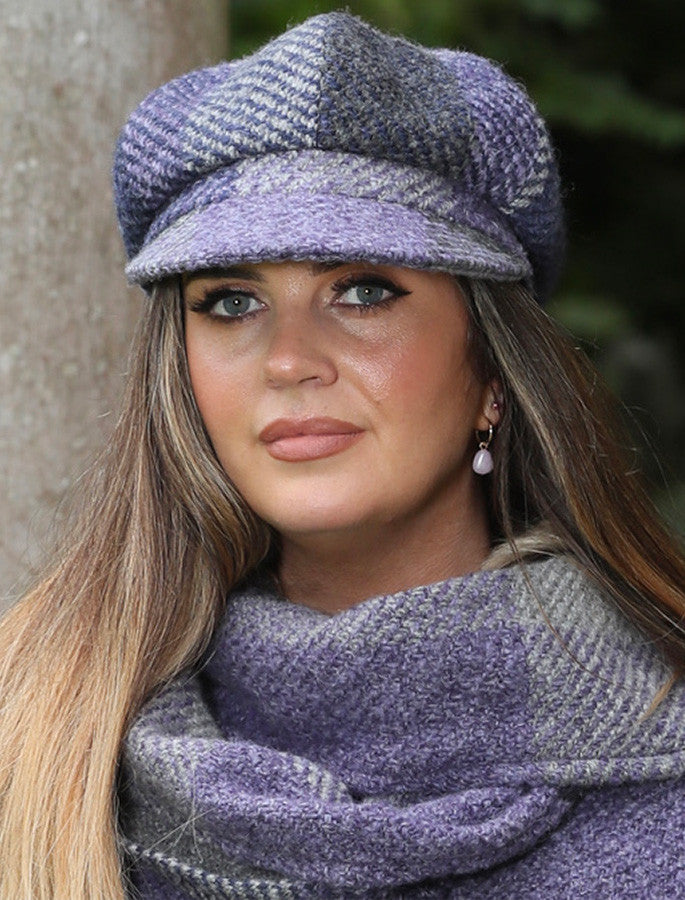 Ladies Wool Peaky Blinders Hat - Kildare Multi Indigo #color_kildare-multi-indigo