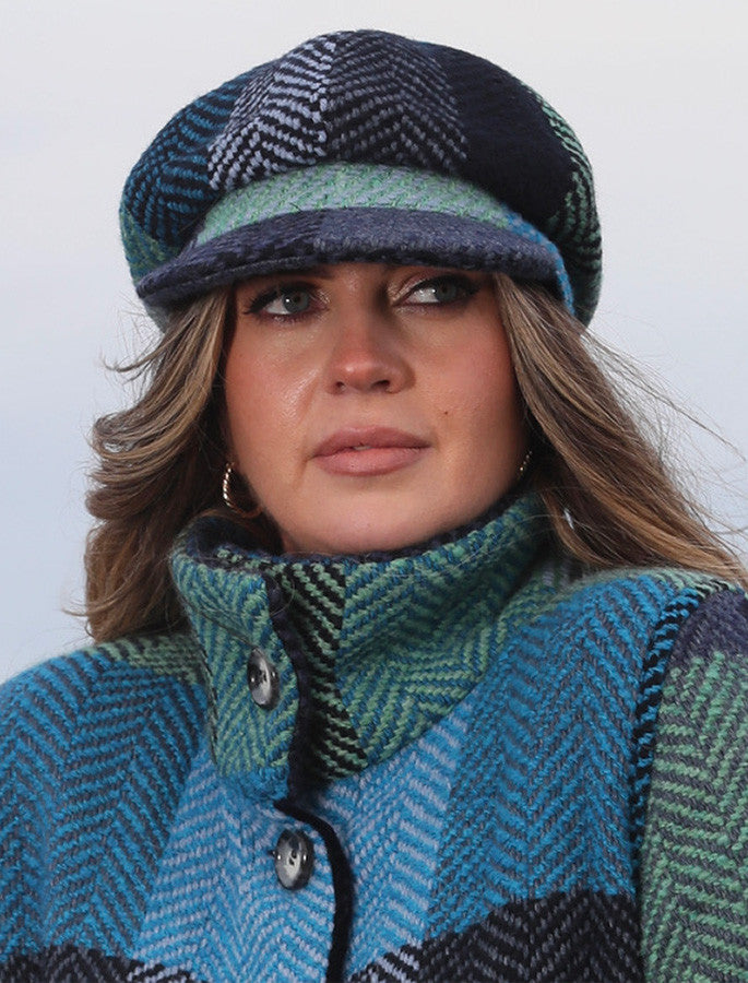 Ladies Wool Peaky Blinders Hat - Donegal Blue #color_donegal-blue