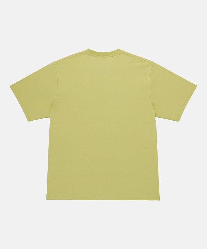 Back view of a Gramicci sweet pea colored Ladybug Tee against a light-tone background.