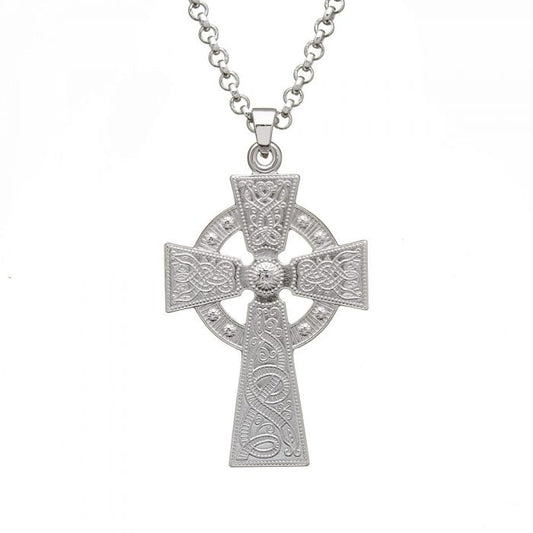 Large Silver Celtic Warrior Cross