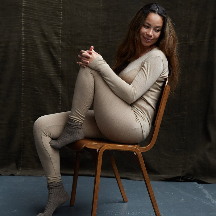 Lark Women's Top - Merino Wool & Silk - Sandstorm