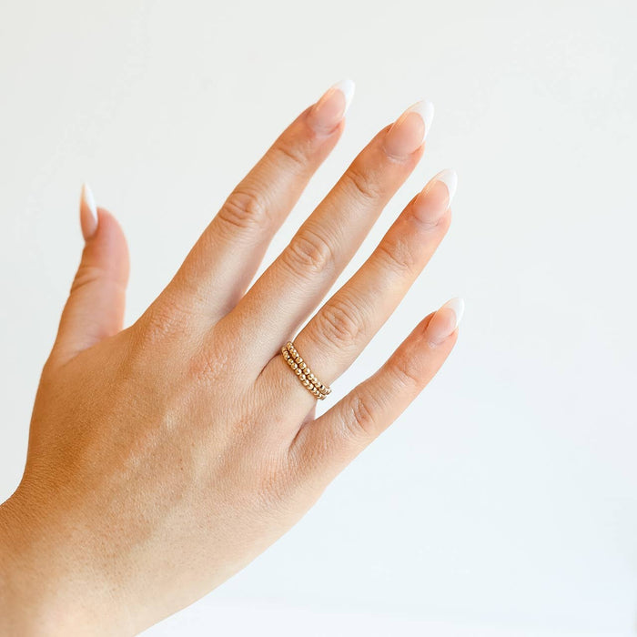 Lexi Ring Beaded Band Gold