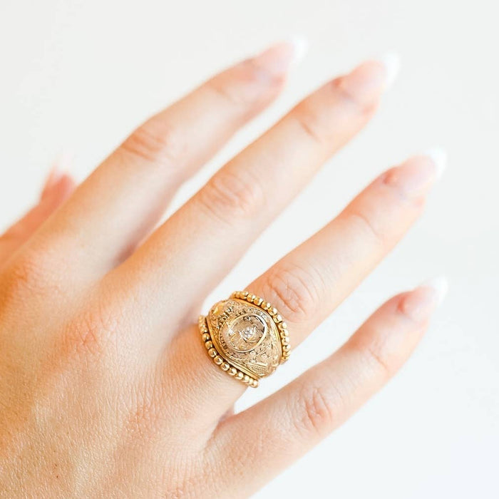 Lexi Ring Beaded Band Gold
