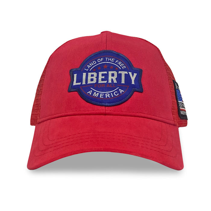 Liberty America Land of the Free Mesh Back Hat (Red)