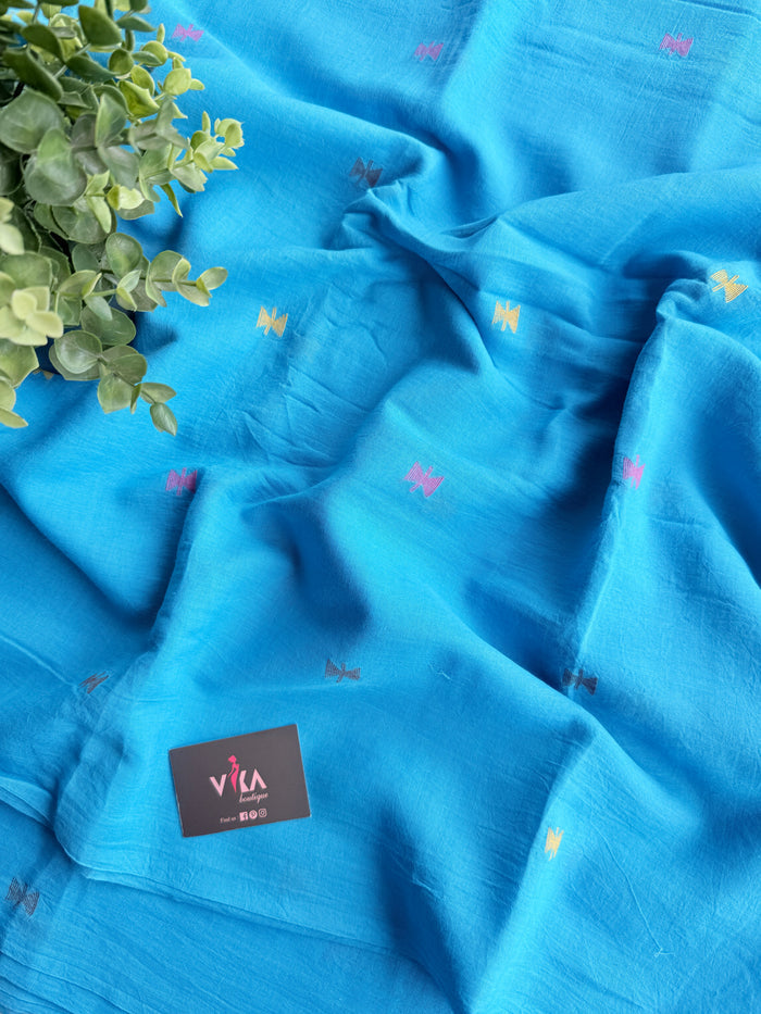 Light Blue pure Jamdhani fabric