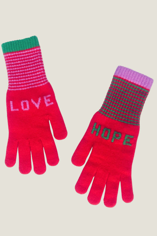 Love Hope Gloves | Red/Pink/Green - Aspiga