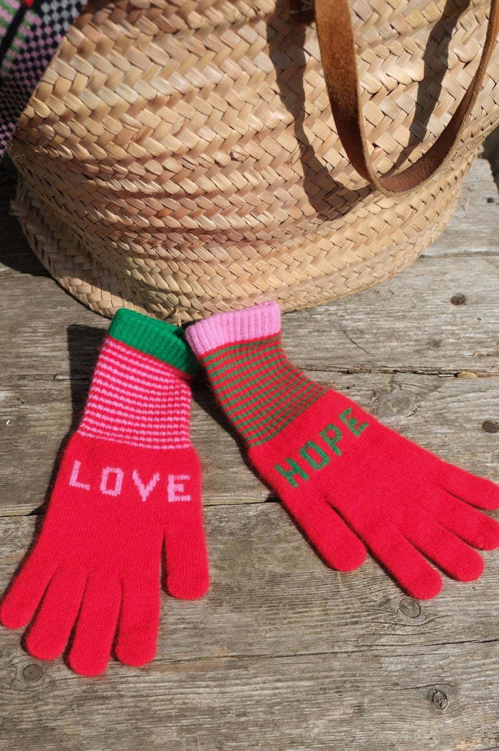 Love Hope Gloves | Red/Pink/Green - Aspiga