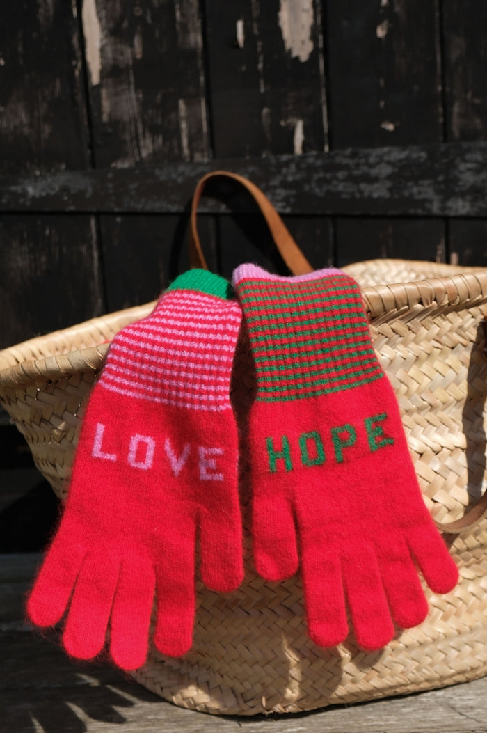 Love Hope Gloves | Red/Pink/Green - Aspiga