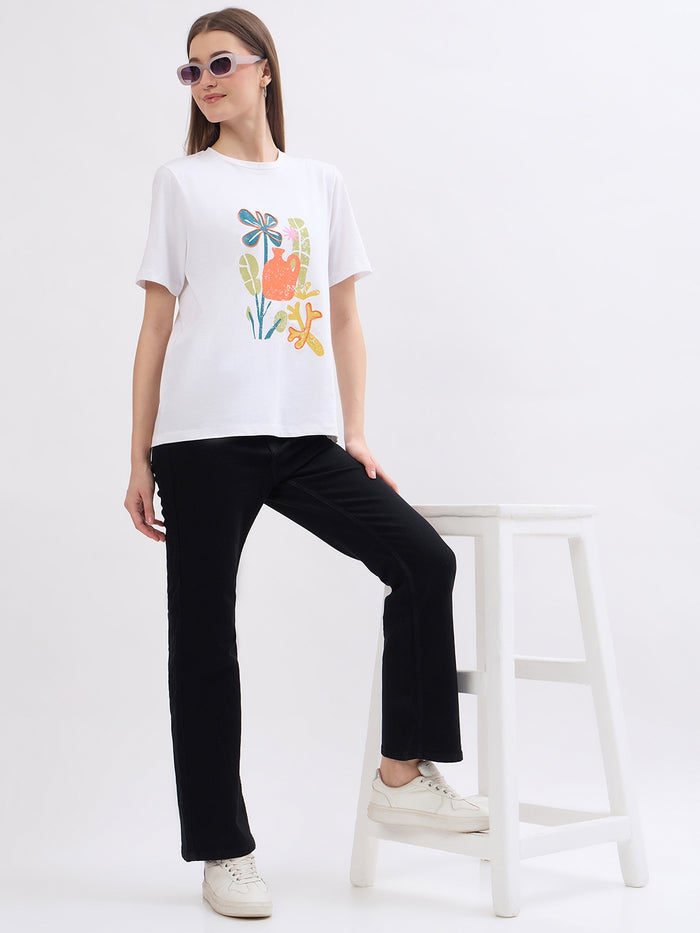 Madame Black Flared Fit Cotton Jeans