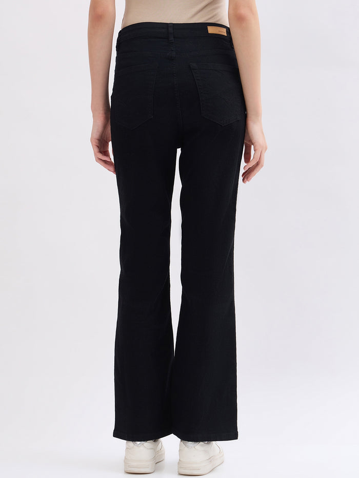 Madame Black Flared Fit Cotton Jeans