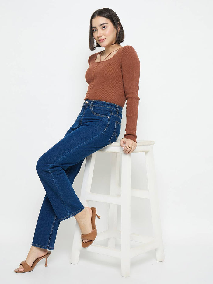 Madame Blue Straight Fit Jeans