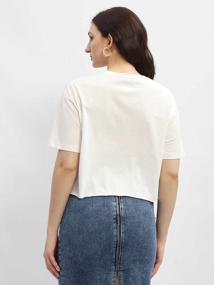 Madame Graphic Print White Cotton T-Shirt