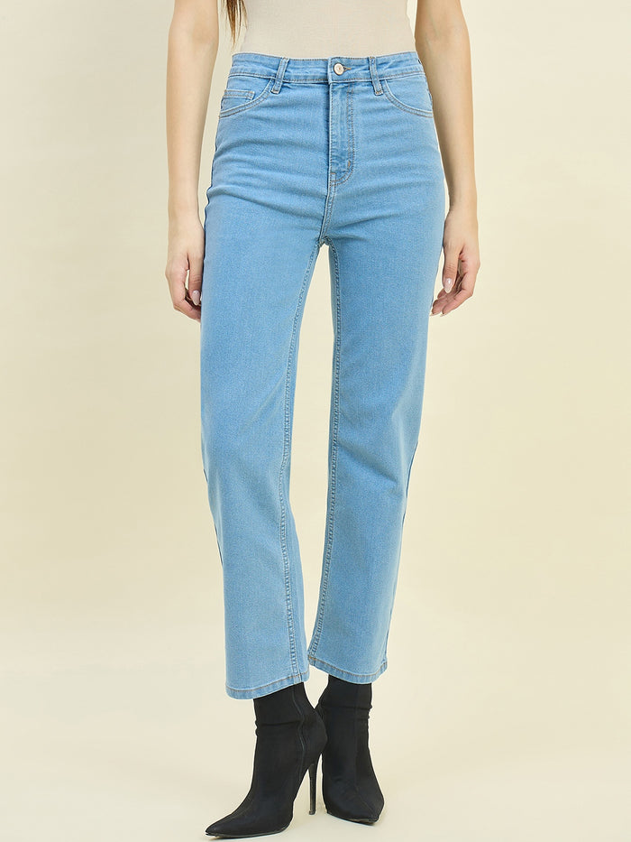 Madame Light Blue Cotton Blend Jeans
