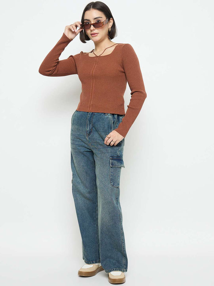 Madame Mid Blue Cargo Jeans
