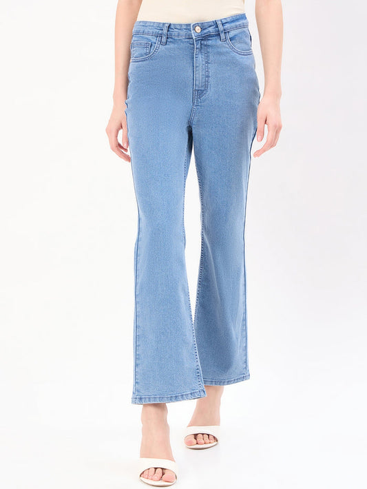 Madame Mid Blue Cotton Flared Fit Jeans