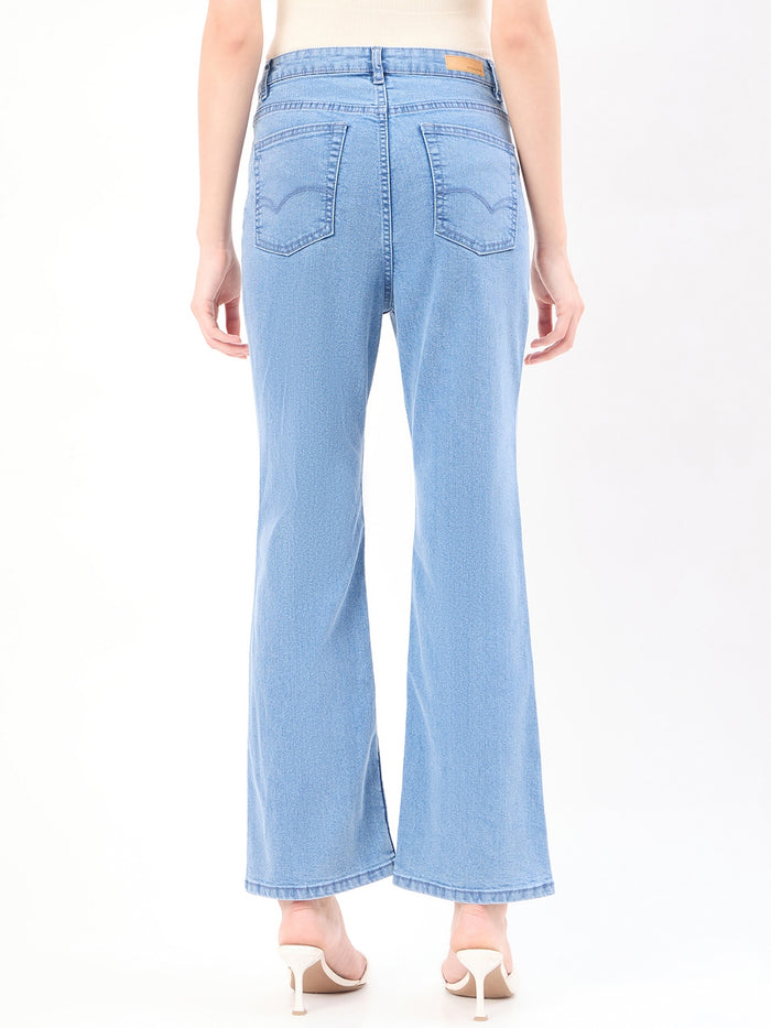 Madame Mid Blue Cotton Flared Fit Jeans
