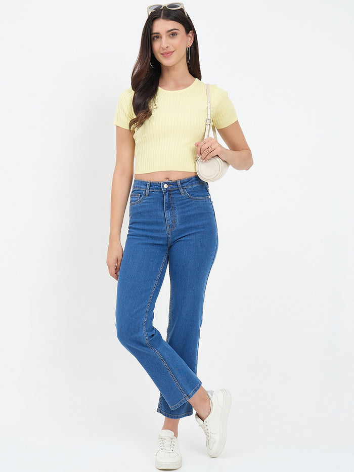 Madame Mid Blue Straight Fit Jean