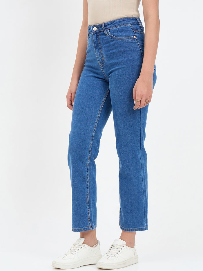 Madame Mid Blue Straight Fit Jean