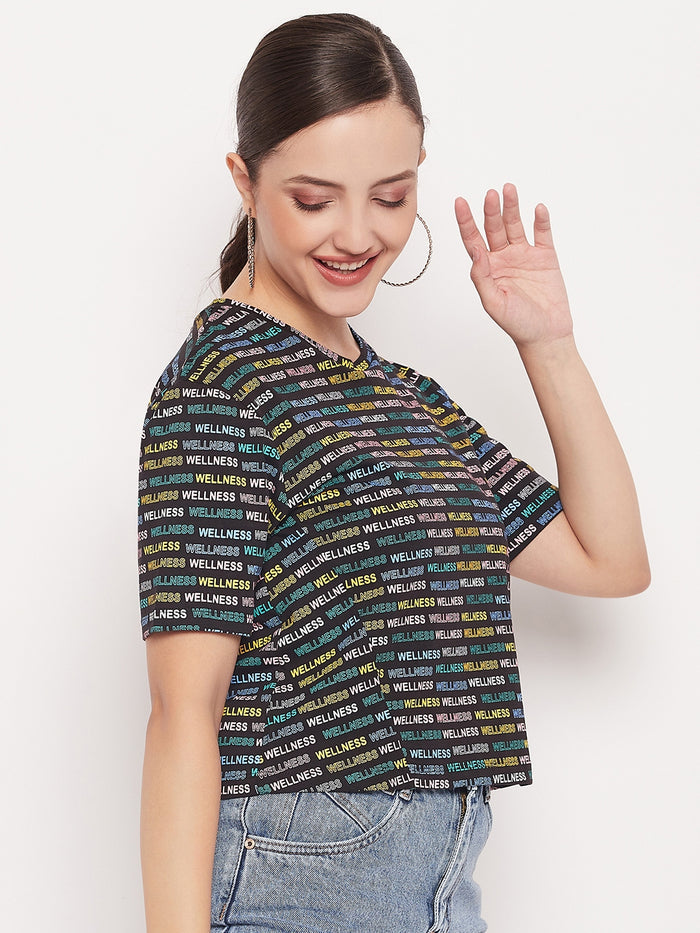 Madame Regular Fit Round Neck Printed T-shirt