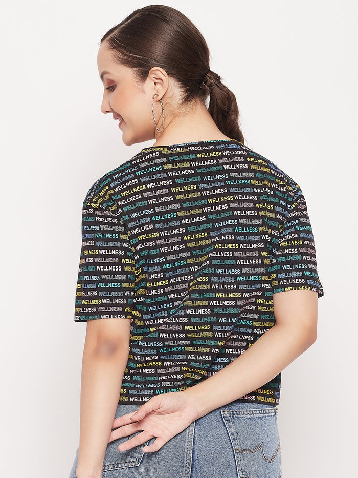 Madame Regular Fit Round Neck Printed T-shirt