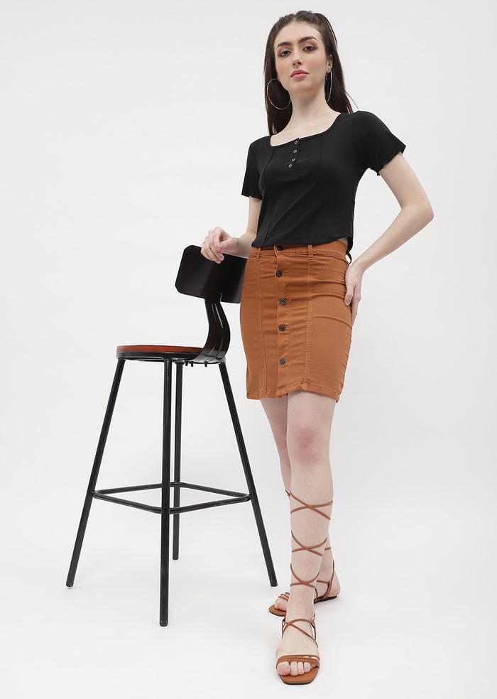 Madame Solid Black Corset Style Top