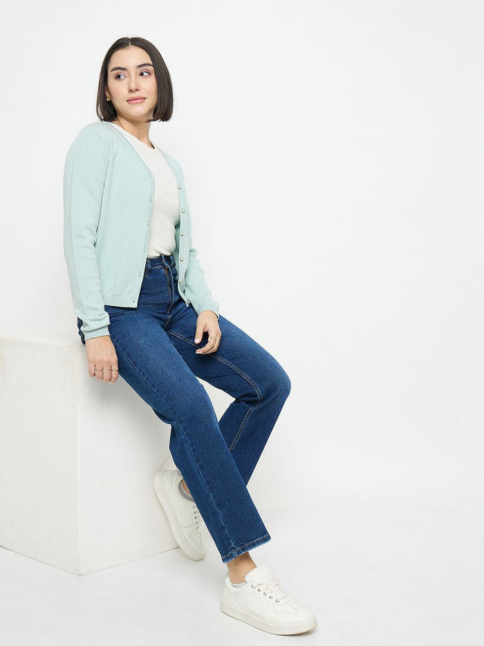Madame Straight Fit Mid Blue Jeans