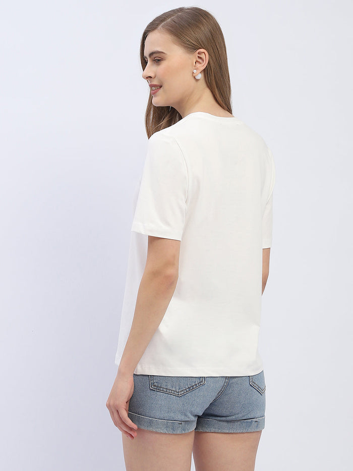 Madame Typography White Regular T-Shirt