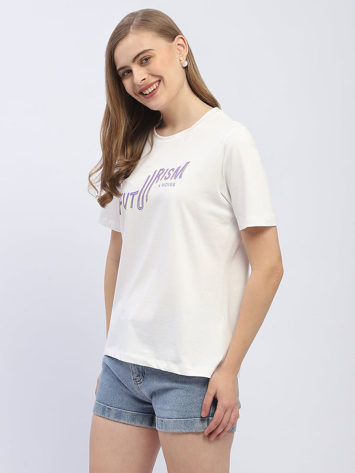 Madame Typography White Regular T-Shirt