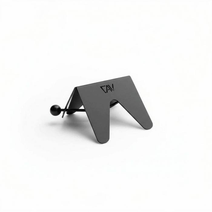 CAV magnetic bike stand in black with minimalist design on white background