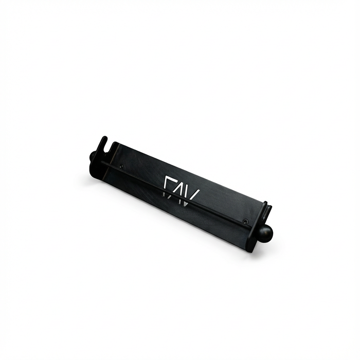 CAV magnetic ski and snowboard holder with sleek black finish, shown on white background