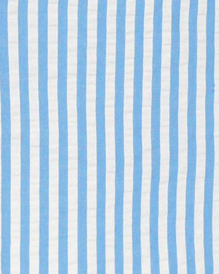 Maryanne Blue Striped Cotton Mix Short Sleeve Blouse - Image 4 - Country Collection