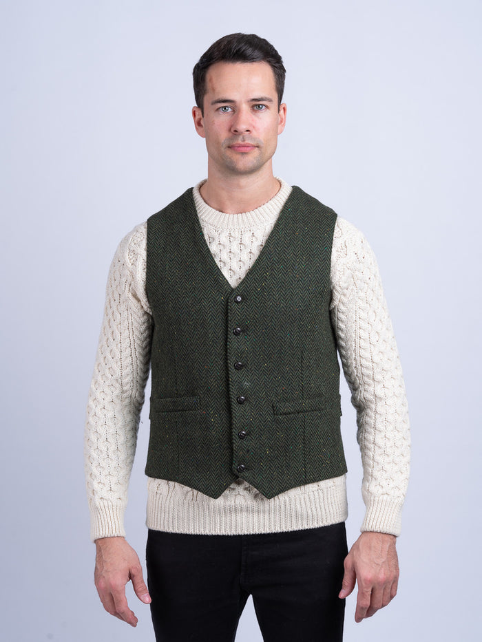 McDonagh Tweed Herringbone Wool Waistcoat