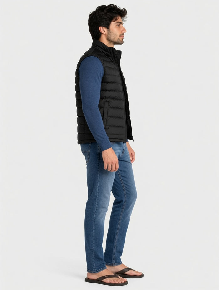 Men's Black Parachute Puffer Jacket (V Mono Gram) - Hinz Clothing